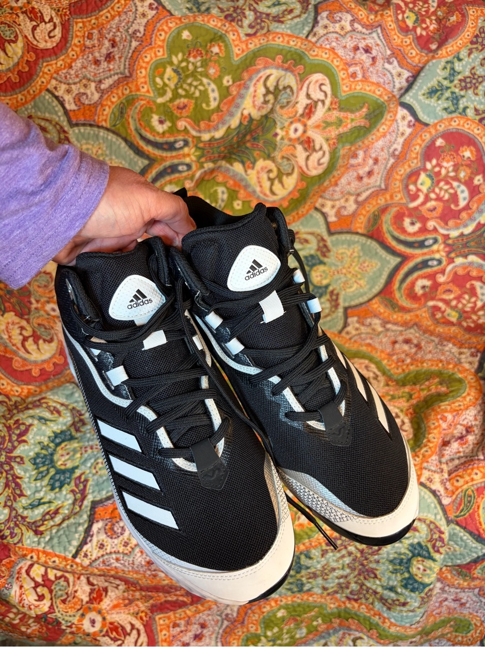 adidas Black & White Mesh Baseball cleats